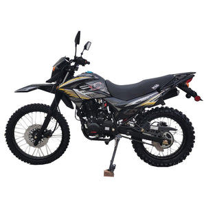 Counter Balanced Engine 5-Speed Manual Transmission Dual Sports Enduro Dirt Bike, 21"/18" Wheels(Black)