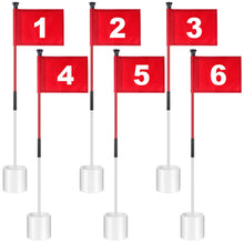 Load image into Gallery viewer, 6 Golf Flagstick Set, Putting Green Flags with Hole Cup, 3ft, Classic

