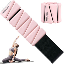 Load image into Gallery viewer, BECOJADDE Ankle Weights Set of 2 (2 lb Each) Adjustable Wrist Weights -Cloud Pink
