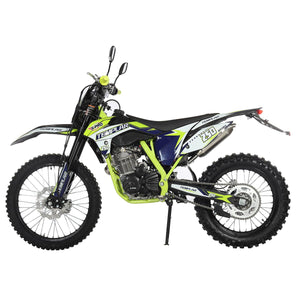250cc Dirt Bike with All Lights and 5-Speed Manual Transmission, Electric/Kick Start! Big 21"/18" Wheels! Zongshen Brand Engine! (Green)