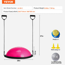Load image into Gallery viewer, VEVOR 26-inch Half Exercise Ball Trainer, 1500 lbs Capacity Balance Ball, Includes Resistance Bands -Pink
