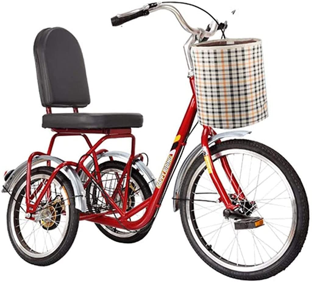 Adult Tricycle - 3 Wheel Bikes for Adults Shopping Tricycle for Adult 3 Wheel Bicycle, Three Wheels Cycling Pedal Trikes with Cart
