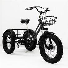 Load image into Gallery viewer, Adult Tricycle, Fat Tire 20&#39;&#39; Trikes, Family Transport Off-Road Three-Wheeled Bicycles for Seniors Cruise 3 Wheel Bike Shopping Basket
