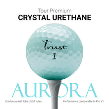 Load image into Gallery viewer, Trust Golf Ball, Aurora ICY Blue, Soft, Distance, Straight Flight, and Easy to Spot, Crystal Urethane Covered, 3-Piece (ICY Blue, 12 Balls)
