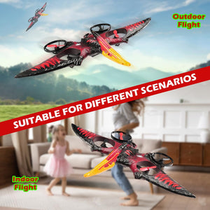 Remote Control Airplane for Adults RC Plane Dinosaur 2.4G 6-Axis Gyro EPP Foam RC Aircraft One Key Take Off 360 Rotation Easy