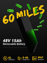 Load image into Gallery viewer, Electric Bike for Teen/Adults,1500W Peak Motor &amp; Max 32MPH,48V 15AH Removable Battery, Max 60/140 Miles Range
