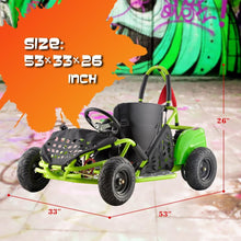 Load image into Gallery viewer, Electric Go Kart, 48V Powered Ride On Car, Seat Belt, 13 inch All-Terrain Tires, Parental Speed Control, Max 20 Mph (Green)
