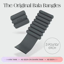 Load image into Gallery viewer, Bala Bangles Wrist &amp; Ankle Weights for Women &amp; Men - 3 lb Adjustable Weighted Bands -Charcoal
