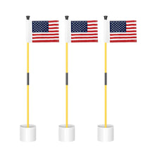 Load image into Gallery viewer, KINGTOP 3 ft Golf Flagstick Sets with USA Flags and Cups, 3 Pack

