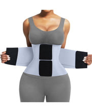 Load image into Gallery viewer, FeelinGirl Corset Perspiring Workout Waist Trainer Corset Trimmer Belt for Women Belly Band Body Shaper Slate Blue M
