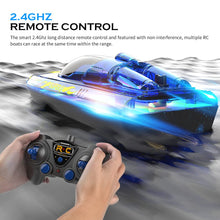 Load image into Gallery viewer, RC Boat with LED for Kids and Adults - Remote Control Boat for Pools and Lakes 2.4 GHZ RC Boats with 2 Rechargeable Batteries.
