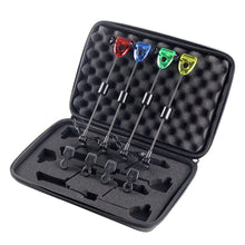 Load image into Gallery viewer, Jorzer Bite Alarms Carp Fishing 4PCS LED Fishing Bite Alarm with a Carry Box Red Yellow Blue Green Fishing Swingers Bite Indicators Fishing Tackle Accessories 12.99 Inch.

