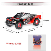 Load image into Gallery viewer, 1:12 Scale Remote Control Car,4WD Top Speed 50 Km/h Electric Toy Off Road 2.4GHz RC Monster Vehicle Truck Crawler
