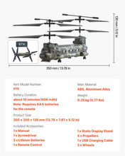 Load image into Gallery viewer, RC Helicopter, 2.4GHz Military Remote Control Helicopter, 3.5 Channel RC Airplane for Kid, 20 Mins Flight Time, One-Key Takeoff/Landing &amp; LED Lights
