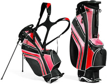 Load image into Gallery viewer, Mayjooy Golf Stand Bag, Portable Carry Golf Bag w/Ergonomic Dual Straps &amp; 6 Way Top Divider, Lightweight Carry Organizer Pocket w/Umbrella Ring, Ideal for Men &amp; Women (Red)
