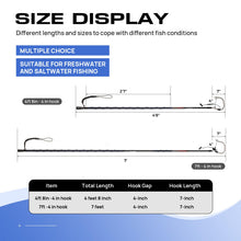 Load image into Gallery viewer, FISHAPPY Fishing Gaff Saltwater Fish Gaff with S316 Stainless Steel Fishing Hook Carbon Fiber Fishing Gaff (Black Blue 7' Gaff - 4'' Hook)
