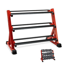 Load image into Gallery viewer, Prime Prosperity Dumbbell Rack 3 Tier Heavy Duty Weight Organizer Dumbbell Storage Stand Holder 1100lbs Capacity Quick Assembly Dumbbell Weight Storage Rack For Home Gym, Red (Rack Only)
