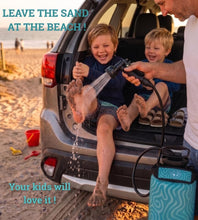 Load image into Gallery viewer, AVANTI CAMP 2.1 Gallon Pressurized Portable Camping Shower | 10-Mode Spray Head | Premium Neoprene Insulated Sleeve &amp; Padded Shoulder Strap | Rinse Kit for Surf, Sand, RV, Road Trips &amp; Pets |Blue
