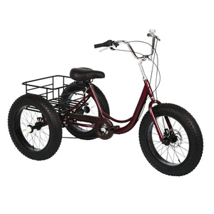 20 Inch Fat Tire Adult Tricycles 3 Wheel Bikes 7 Speed Adult Trikes Three-Wheeled Cruiser for Seniors, Women, Men