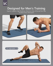 Load image into Gallery viewer, KEEP Large Yoga Mat 79"x39" for Men, 7mm Extra Thick &amp; Oversized Exercise Mat, Non-Slip TPE Workout Mat for Home Gym, High-Density Anti-Tear Fitness Mat for Tall Users, Blue
