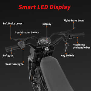 Electric Dirt Bike for Adults - 2500W Motor 37 MPH High-Speed, 25" Fat Tires & Dual Removable Battery (48V-18.2AH*2)