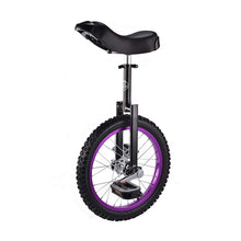 Load image into Gallery viewer, Wheel Unicycle Leakproof Butyl Tire Wheel Cycling Outdoor Sports Fitness Exercise Health Balance Cycling Bikes,Purple,18”

