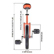 Load image into Gallery viewer, 16&quot; Inch Wheel Unicycle Leakproof Butyl Tire Wheel Cycling Outdoor Sports Fitness Exercise Health Orange
