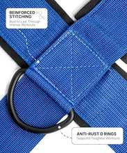 Load image into Gallery viewer, DMoose Fitness Neck Harness for Weight Lifting - Soft Padded Head &amp; Chin Strap with 30" Heavy Duty Steel Chain - Neck Exerciser, Trainer &amp; Strengthener to Support Injury Recovery (Blue)
