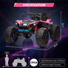 Load image into Gallery viewer, 2 Seaters 24V Kids Ride UTV Car with Remote Control,10AH Battery, 400W Powerful Motors 17&quot; EVA Quiet Wheels,20.5&quot; Sea Electric Ride on Toy, Rose
