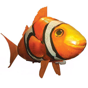Remote Control Shark Toys Swimming Fish RC Animal Toy Infrared RC Fly Air Balloons Clown Fish Toy (Orange)