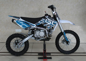 140CC Dirt Bike (PRO 150) 4-Stroke Manual 4-Speed, 17"/14" Wheels (Orange) Come with a Dirt Bike Stand (Blue)