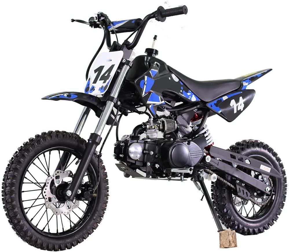 110cc Dirt Bike Pit Bike Kids Dirt TAO Motors DB14 Gas Dirt Bike for Kids Children (Blue)