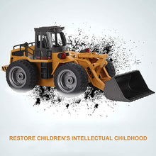Load image into Gallery viewer, Remote Control Bulldozer Toy Truck, 1/18 Scale RC Metal Rc Front Loader 4WD Construction Vehicles for Boys Girls Kids
