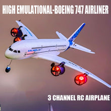 Load image into Gallery viewer, RC Airbus 747 A380 2.4G Remote Control Electric Plane Four Motor RC Airplane Toy RC Airliner with LED Lights Drop Resistant Aircraft 2 Batteries
