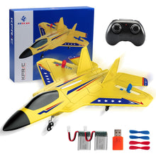 Load image into Gallery viewer, Rechargeable Batteries Easy to Fly RC airplane Toy for Kids Boys Adults Beginners (Yellow)

