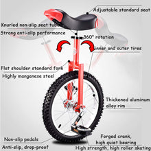 Load image into Gallery viewer, 24 Inch Unicycle - Non-Slip Wheels for Outdoor Sports &amp; Fitness - Self-Balance Mountain Tire Riding Bike(Unique Colour,24inches)
