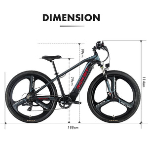 Electric Bikes for Adults,29inch Fat Tire Electric Mountain Bicycle,500w 48v Hidden in The Frame Removable Battery