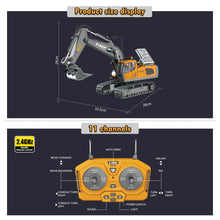 Load image into Gallery viewer, RC Excavator Toy Boys Toys Age 4-6, Remote Control Excavator Toys for Boys 3-5 Year Old RC Construction Vehicles Toys
