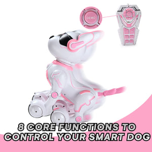 Top Race Pink Robot Dog - Remote Control Toy with Touch Function - Interactive Smart Pet with Voice Commands, Dancing