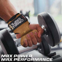 Load image into Gallery viewer, Cobra Grips Weight Lifting Gloves  (A PRO Brown Leather)
