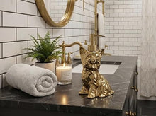 Load image into Gallery viewer, NEWHENGS Yorkshire Terrier Shaped Soap/Lotion/Hand Sanitizer Dog Lover Stainless Steel Pump Dispenser for Dog Gifts, Refillable for Kitchen and Bathroom(Gold)
