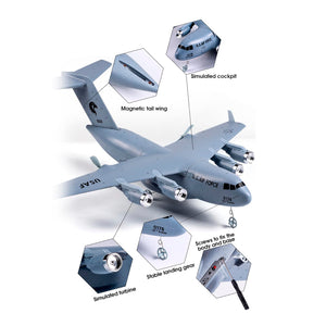 RC Plane Remote Control Airplane, 2 Channels RC Airplane, C-17 Military Transport Aircraft, 2.4GHz EPP Foam Fixed-Wing RC Glider