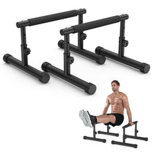 Load image into Gallery viewer, IMAYCC Push Up Bar, Adjustable 7.5" and 10.6" High Parallettes Bars &amp; Dip Bar With Full-Cover Foam Grips
