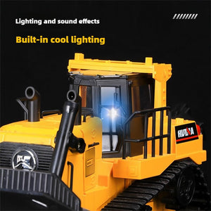 1/16 RC Bulldozer Truck Scale Model Car Hobby Grade Age Above 15 Military Army Vehicles HUINA 1554 Standard Yellow