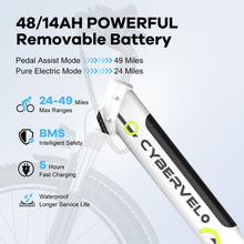 Load image into Gallery viewer, Cybervelo 1000 Peak Electric Bike for Adults,up 80 Miles Removable Battery Ebike, 26&quot; Electric E Bike with 7-Speed,Adult Electric Bicycles
