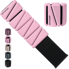Load image into Gallery viewer, BECOJADDE Ankle Weights Set of 2 (2 lb Each) Adjustable Wrist Weights- Pink
