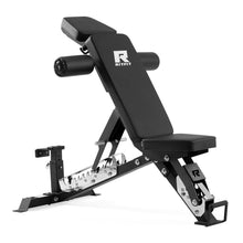 Load image into Gallery viewer, RitFit Gator Adjustable Weight Bench with Headrest, Premium 14GA Steel Heavy Duty for Home Gym Strength Training, Incline, Decline Exercises, 1600LBS Capacity, Black

