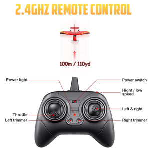 2 Channel RC Airplane, Ready to Fly, 2.4GHz Remote Control Plane, Easy to Fly Glider for Kids & Beginners (Blue)