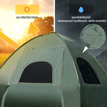 Load image into Gallery viewer, Double Tent Bed, Portable Camping Tent with Air Mattress and Pillow, Folding Camping Cot of Metal Frame, Double Sleep Bag with Polyester Canopy, for Outdoor Family Camping Picnic - Military Green
