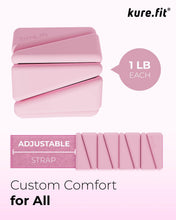 Load image into Gallery viewer, kure.fit Pilates Weight | Wrist &amp; Ankle Weights for Women | Weighted Bangles | 1LB Set of 2 -Pink
